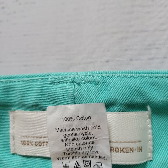 J. Crew Size 2 Anchor Print Teal Broken In Chino Shorts 5" Inseam Summer Cruise - Picture 8 of 8